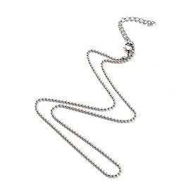 304 Stainless Steel Ball Chain Necklaces, with Lobster Claw Clasps