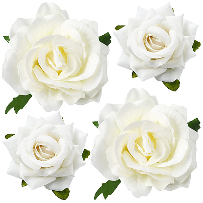 Заколки для волос из ткани и железа для волос из кожи аллигатора, с брошами из розовой ткани