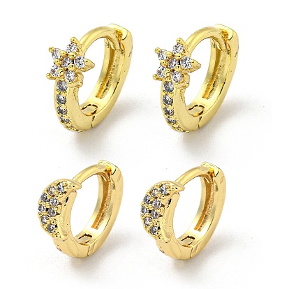 Серьги-кольца из латуни с микропаве из кубического циркония, реальный 18 k позолоченный