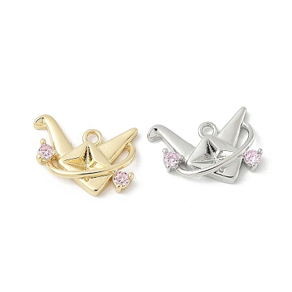 Латунные микро проложить кубического циркония подвески, без кадмия, без никеля и без свинца, оригами журавлик