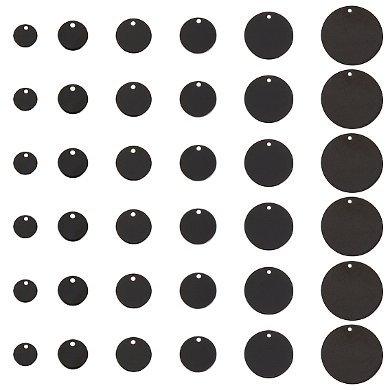 36 шт 6 стиль 304 подвески из нержавеющей стали, штамповка заготовок тегов, плоско-круглые