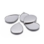 Tarnish Resistant 304 Stainless Steel Pendant Cabochon Settings, Milled Edge Bezel Cups, teardrop