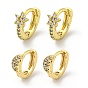 Серьги-кольца из латуни с микропаве из кубического циркония, реальный 18 k позолоченный