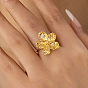 Alloy Cuff Open Rings for Women, Flower