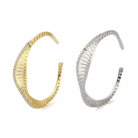 Micro en laiton pavent zircone cubique bracelets manchette, plaqué longue durée, sans plomb et sans cadmium
