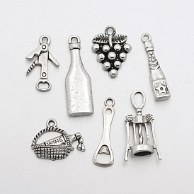 Tibetan Style Alloy Charms, Mixed Shapes, Lead Free