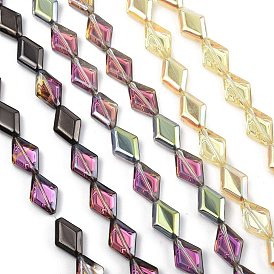 Гальваническое покрытие уф-лампой стеклянные бусины нити, радужный, ромб