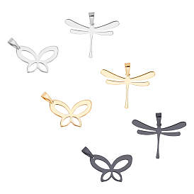Unicraftale 304 Stainless Steel Pendants, Butterfly/Dragonfly