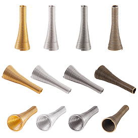 Alloy Spring Bead Cone, Wire Coil Cord Ends, Trumpet Shape