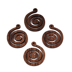 Natural Walnut Wood Pendants, Undyed, Flat Round