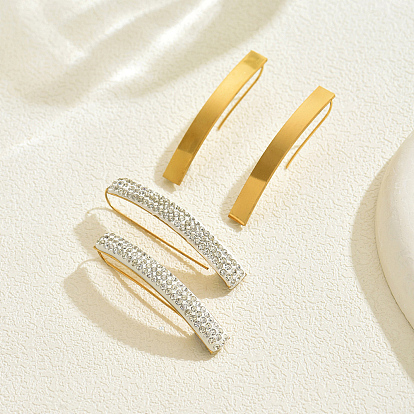 Серьги-палочки из нержавеющей стали, со стразами