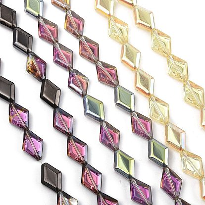 Гальваническое покрытие уф-лампой стеклянные бусины нити, радужный, ромб