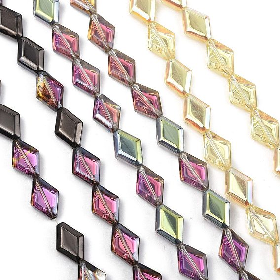 Гальваническое покрытие уф-лампой стеклянные бусины нити, радужный, ромб