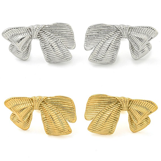 304 серьги-гвоздики из нержавеющей стали для женщин, бантнотт