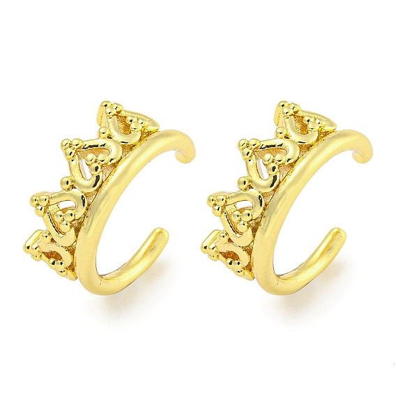 Латунь манжеты серьги, для женщин, корона