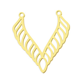 201 Stainless Steel Pendant Links, Laser Cut, Wing