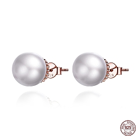 925 Sterling Silver Earrings, with Shell Pearl