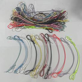 60Stück 12Farben verstellbare gewachste Polyesterschnur Armband machen, mit 304 Biegeringen aus Edelstahl, golden