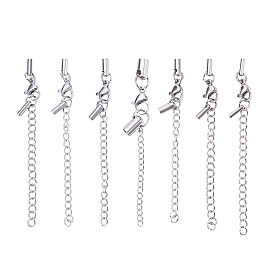 Unicraftale 304 Stainless Steel Curb Chain Extender, with Cord Ends and Lobster Claw Clasps
