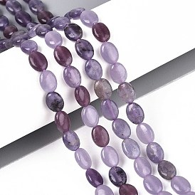 Природный аметист нитей бисера, Плоско-овальные