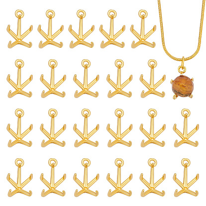 24шт. латунные подвески-кабошоны, настройки гвоздя горного хрусталя