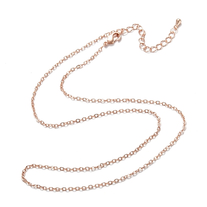 Brass Cable Chain Necklaces, Long-Lasting Plated