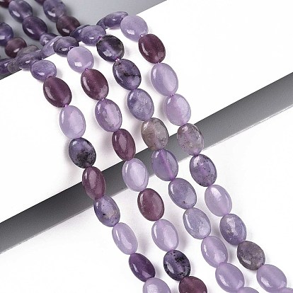 Природный аметист нитей бисера, Плоско-овальные