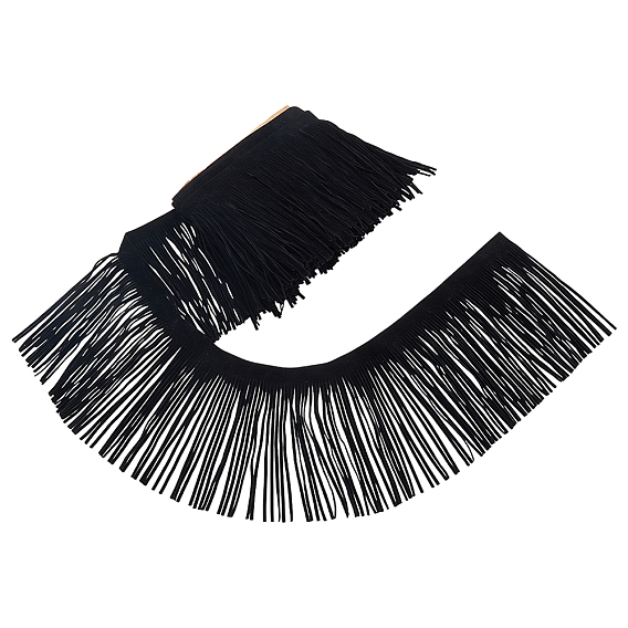 Rubans à pompons en tissu imitation daim, ruban de dentelle à franges en polyester pour accessoires vestimentaires