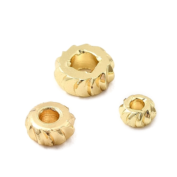 Плоские круглые латунные бусины, долговечный, стойки покрытие, без свинца и без кадмия