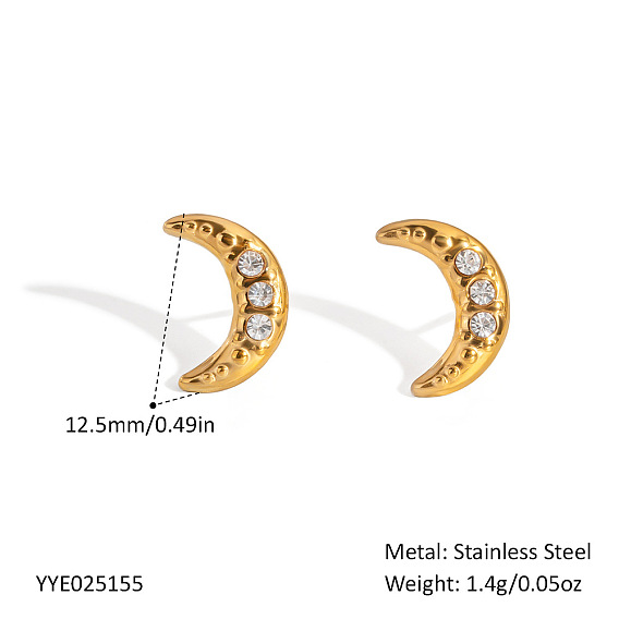304 серьги-гвоздики в виде полумесяца из нержавеющей стали для женщин