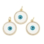 Латунные микро проложить кубического циркония подвески, Злые чары глаз, с эмалью, долговечный, стойки покрытие, без свинца и без кадмия, с целью перехода в кольце