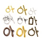 Tibetan Style Toggle Clasps, Mixed Shape, 12~29x9~24x1~4mm, Hole: 1~4mm