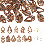Наборы для создания подвесных сережек своими руками, включают 22шт. подвески из орехового дерева в форме капли, 44 шт латунные серьги крючки, 44шт кольца прыжок