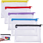 5Pcs 5 Colors PVC Pen Bag, Stationery Storage Boxes for Pens, Pencils, Rectangle