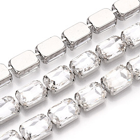 Железо горный хрусталь чашка цепи, с катушкой, прямоугольные, платина