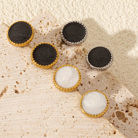 304 геометрические плоские круглые серьги-гвоздики из нержавеющей стали