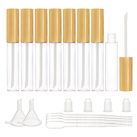 DIY Empty Lipstick Bottle, Lip Gloss Tube Sets, Lip Balm Tube, with Cap, Plastic Funnel Hopper & Dropper