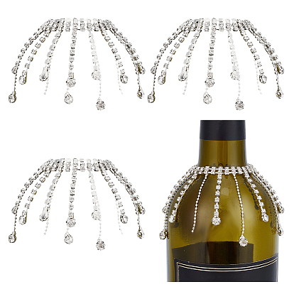 Латунные стеклянные стразы винные бутылки подвески украшение