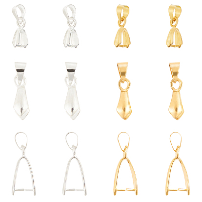 Brass Ice Pick Pinch Bails, Pendant Bails