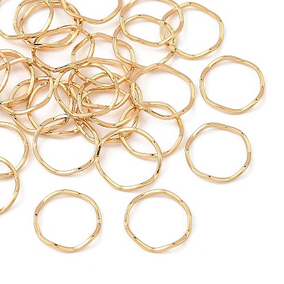 Shegrace Messing-Verbindungsringe, verdrehter runder Ring, cadmiumfrei und bleifrei und nickelfrei, langlebig überzogen
