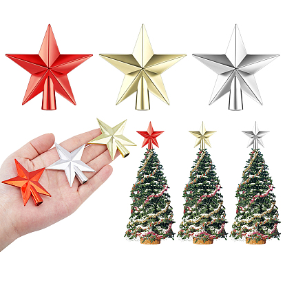 12 шт 3 цвета пластиковая новогодняя елочная звезда украшение, для елочных игрушек