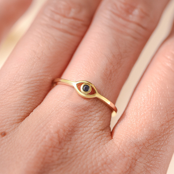 Сглаз 925 Кольца из стерлингового серебра с микропаве из кубических цирконий для женщин