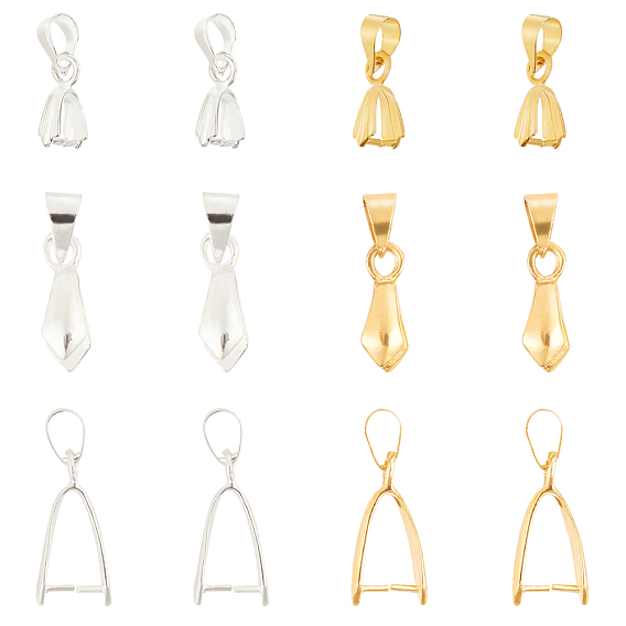 Brass Ice Pick Pinch Bails, Pendant Bails