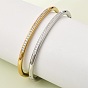 304 Шарнирные браслеты из нержавеющей стали с микропаве из кубических цирконий для женщин