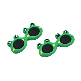 Opaque Resin Cabochons, Frog-Shaped Glasses