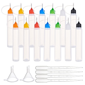 BENECREAT PE Plastic Glue Bottles Kits, with Plastic Funnel Hopper & Dropper