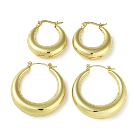 Ion Plating(IP) 304 Stainless Steel Hoop Earrings for Women, Ring
