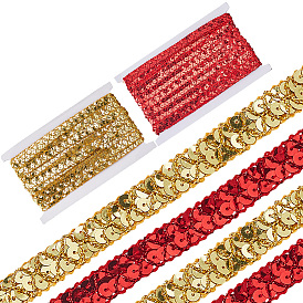 2 шт. 2 цветные пластиковые и полиэстеровые бусины с пайетками, блестки бисер, Аксессуары для орнаментов, 2 рядов рулет с пайеткой, плоско-круглые