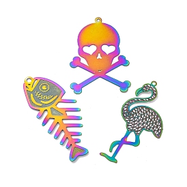 201 подвески из травленого металла из нержавеющей стали, Радуга цветов