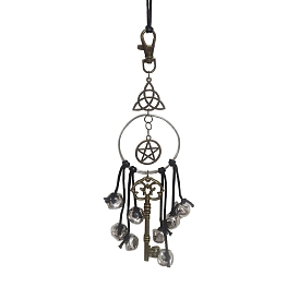 Creative Alloy Witch Bells Wind Chimes Door Pendant Decoration, Antique Magic Keys Charms, for Home Protection Kitchen Decoration Bell